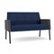 Lesro Mystic Lounge Reception Loveseat, Black, MD Ink Back, MD Ink Seat, RS Echo Arm Panels ML1501 - alternate 1